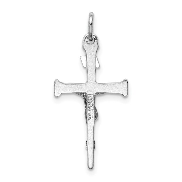 Million Charms 925 Sterling Silver Rh-Plated & 18k Gold-plated Crucifix Pendant - Picture 3 of 4